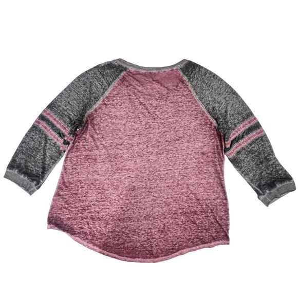 Cato Top XL Burgundy Raglan Sleeve Religious Faith Graphic Tee Love Like Jesus - Picture 2 of 8